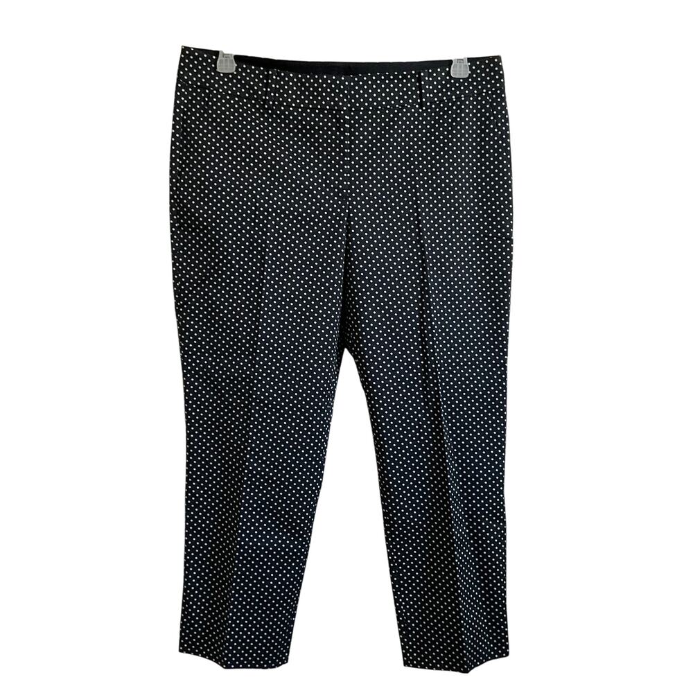 Ann Taylor‎ Cambridge Crop Polka Dot Preppy Dress Pants - Size 12 - NEW